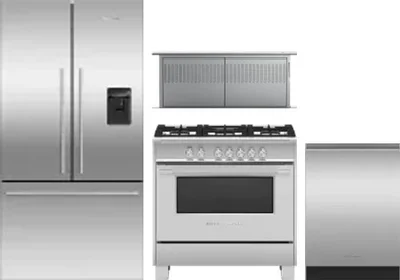 4 Piece Package Includes Refrigerator, Range, Hood And Dishwasher